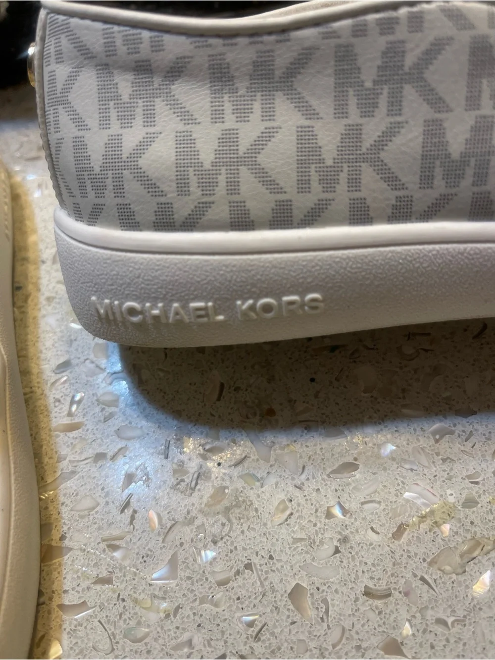 Michael Kors Cream Slip-On Sneakers with MK Monogram 3